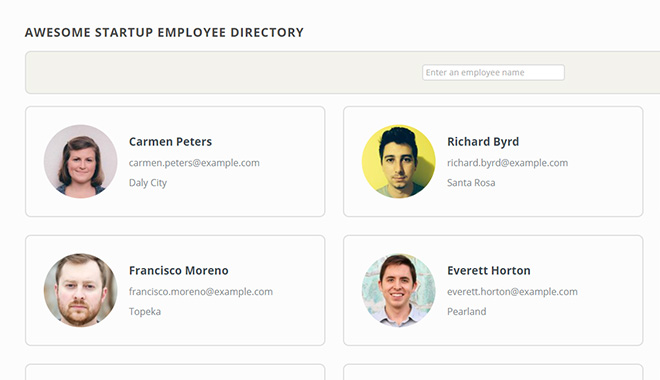 Employee directory thumbnail